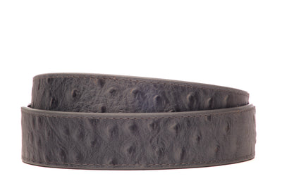 Smoke Grey Ostrich-Embossed Leather Strap