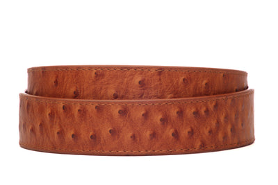 Tan Ostrich-Embossed Leather Strap