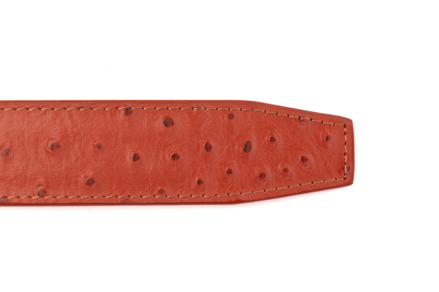 1.5" Cognac Ostrich-Embossed Leather Strap - Anson Belt & Buckle