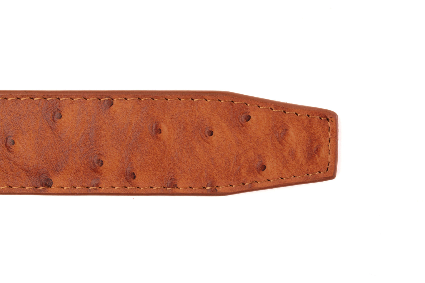 1.5" Tan Ostrich-Embossed Leather Strap - Anson Belt & Buckle