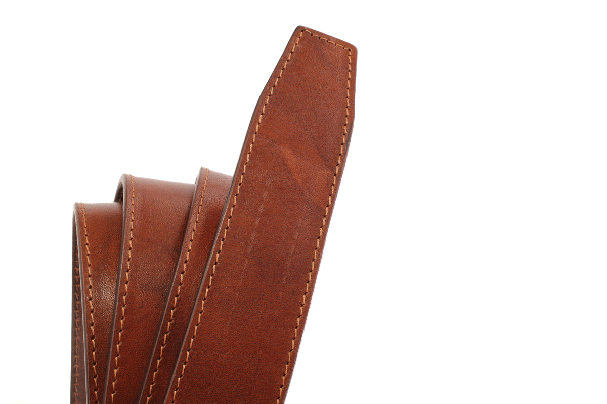 **FACTORY SECOND** 1.5" Marbled Tan Vegetable Tanned Leather Strap