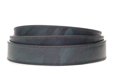 Blackened Blue Marbled Buffalo Leather Strap
