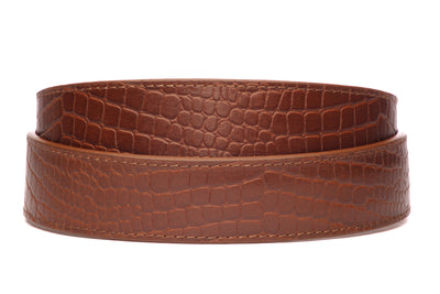 Light Brown Crocuffalo Vegetable Tanned Leather Strap