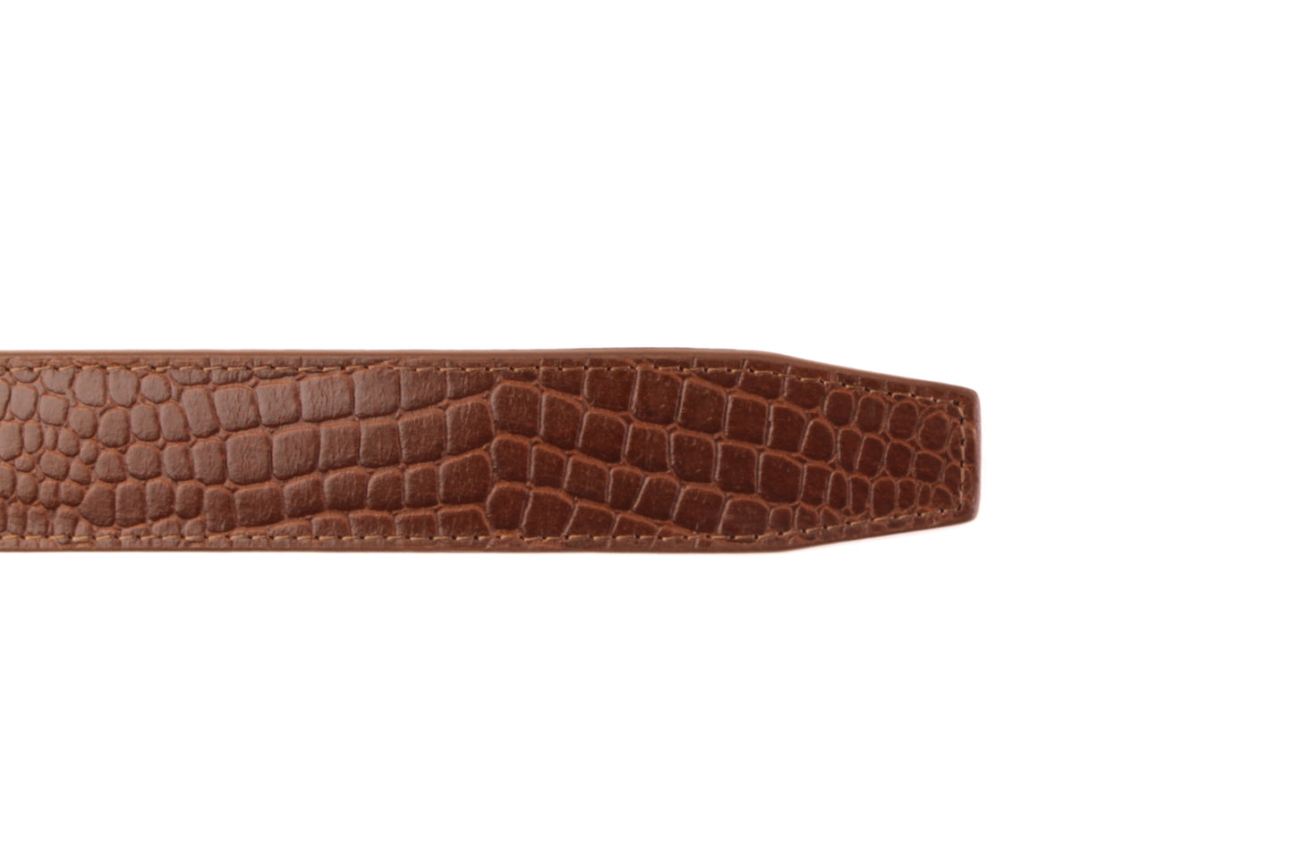 1.5" Light Brown Crocuffalo Vegetable Tanned Leather Strap