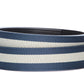 “Casual Stripes” Anson Belt set, casual look, 1.5 inches wide, navy with white stripe cloth strap