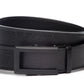 Men’s black buffalo vegetable tanned leather belt strap with traditional buckle in black, casual look, 1.5 inches wide