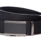Men’s black cotton canvas belt strap with onyx buckle in matte gunmetal, casual look, 1.5 inches wide