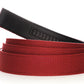 Men's canvas belt strap in crimson with a 1.25-inch width, casual look, microfiber back
