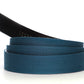 Men's canvas belt strap in marine blue with a 1.25-inch width, casual look, microfiber back