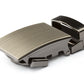 Men's classic ratchet belt buckle in formal gunmetal with a 1.25-inch width.