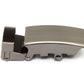 Men's classic ratchet belt buckle in formal gunmetal with a 1.25-inch width, right side view.
