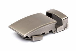 Men's classic ratchet belt buckle in gunmetal with a 1.25-inch width.