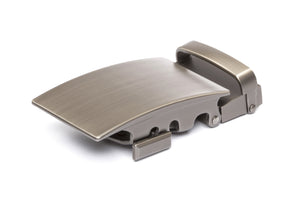 Men's classic ratchet belt buckle in gunmetal with a width of 1.5 inches.