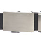 Men's classic ratchet belt buckle in gunmetal with a width of 1.5 inches, front view.