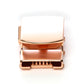Men's classic with a curve ratchet belt buckle in rose gold with a 1.25-inch width, rear view.