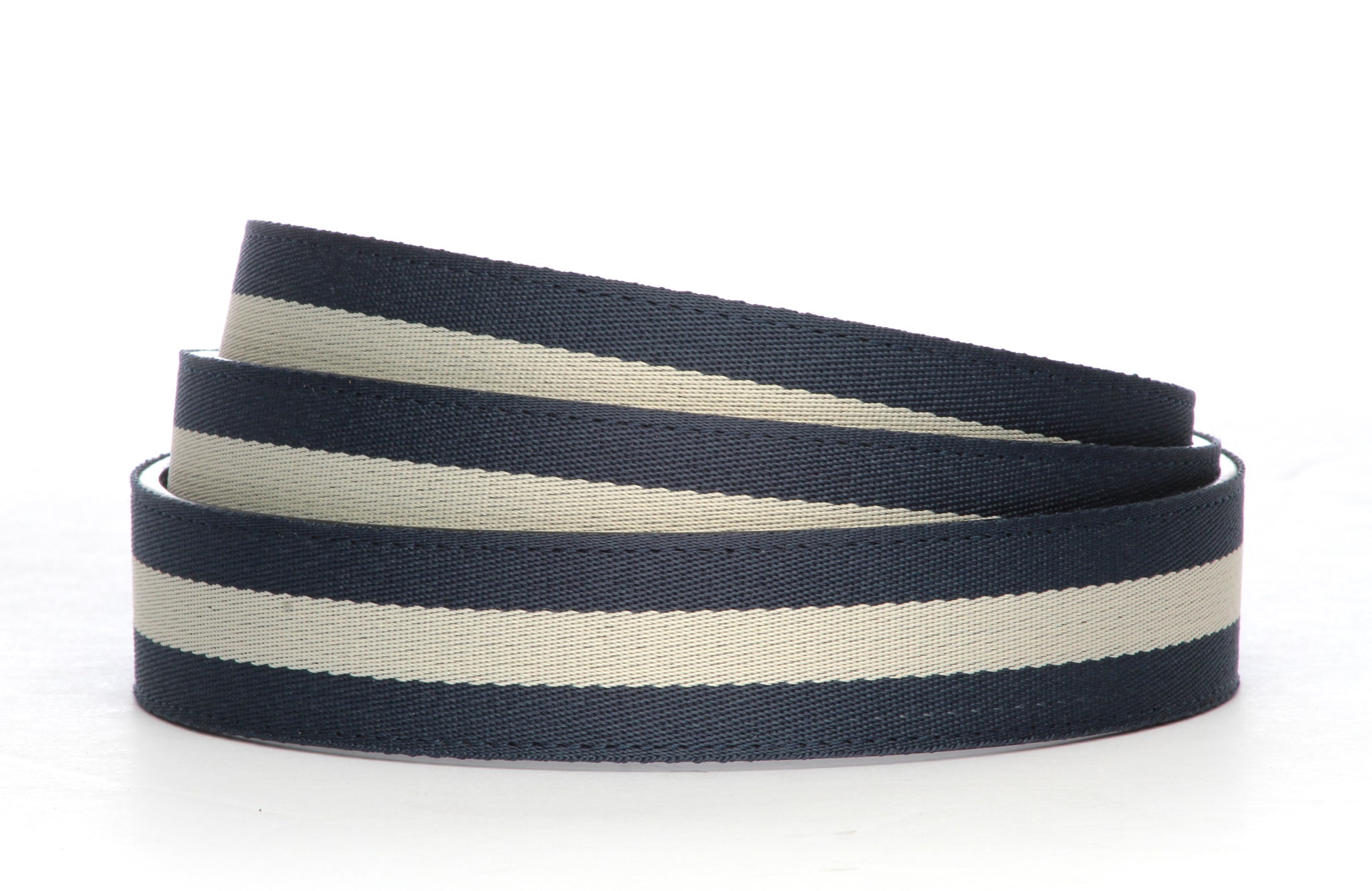 Cloth Belt Strap - Men\'s Ratchet Belt - Navy-White Stripe, 1.25\