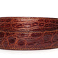 Men's crocodile belt strap in cognac, 1.5 inches wide, formal look