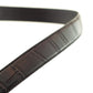 Men's faux croc belt strap in black with a 1.25-inch width, formal look, strap texture