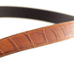 Men's faux croc belt strap in light brown with a 1.25-inch width, formal look, texture and stitching