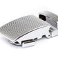Men's golf ratchet belt buckle in silver with a 1.25-inch width.