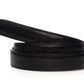 Men's Italian calfskin belt strap in black with a 1.25-inch width, formal look, full roll