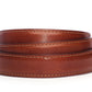 Men's Italian calfskin belt strap in cognac with a 1.25-inch width, formal look