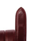 Men's Italian calfskin belt strap in merlot with a 1.25-inch width, formal look, tip of the strap
