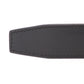 Men's leather belt strap in black vegetable tanned, 1.5 inches wide, formal look, tip of the strap