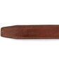 Men's leather belt strap in marbled tan vegetable tanned with a 1.25-inch width, formal look, tip of the strap