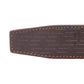 Men's leather belt strap in signature chocolate vegetable tanned, 1.5 inches wide, casual look, tip of the strap