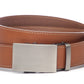 Men’s light brown vegetable tanned leather belt strap with classic buckle in gunmetal, casual look, 1.5 inches wide