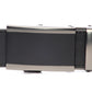 Men's onyx ratchet belt buckle in matte gunmetal with a width of 1.5 inches, front view.