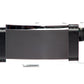Men's onyx ratchet belt buckle in silver with a width of 1.5 inches, front view.