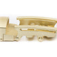 Men's traditional ratchet belt buckle in matte gold with a 1.25-inch width, right side view.