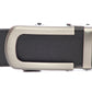 Men's traditional with a curve ratchet belt buckle in gunmetal with a width of 1.5 inches, front view.