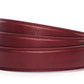 Men's vegan microfiber belt strap in cranberry with a 1.25-inch width, formal look