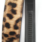 Women's vegan leather belt strap in leopard, 1.25 inches wide, casual look, back view