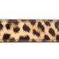 Women's vegan leather belt strap in leopard, 1.25 inches wide, casual look, flat lay