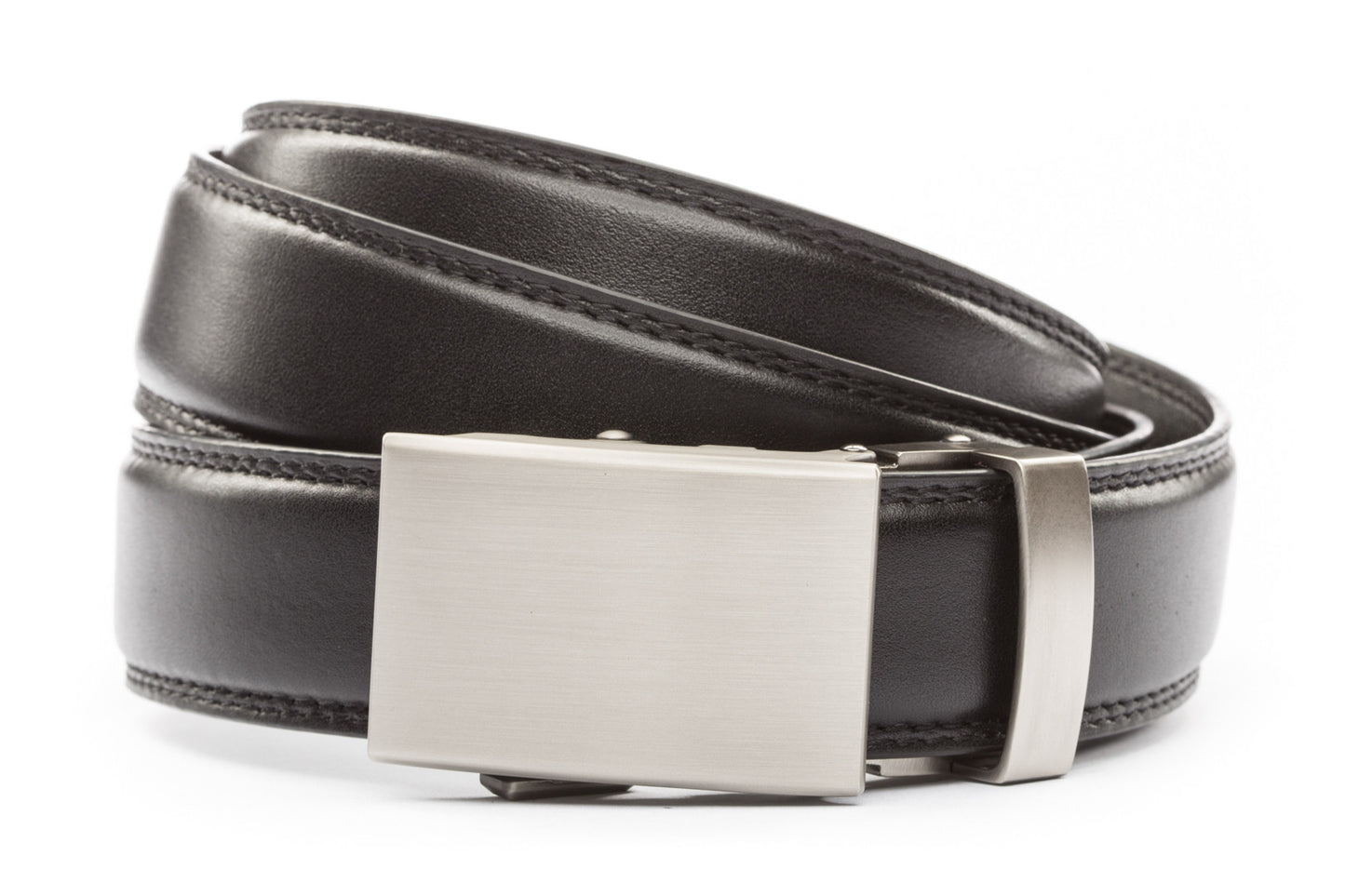 Black Formal Leather w/Classic in Gunmetal Buckle (1.25") - Anson Belt & Buckle