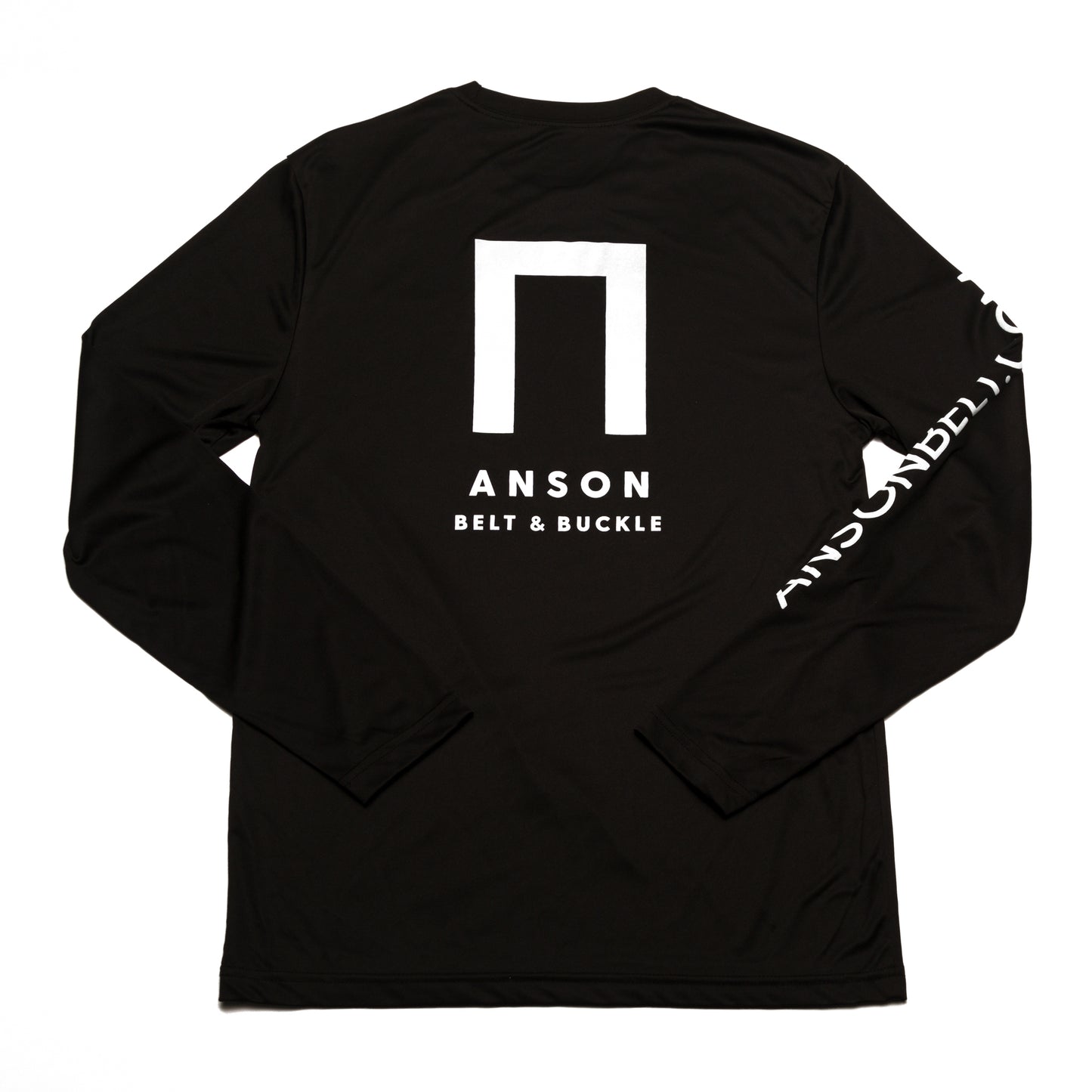 Black Anson Belt Performance Long Sleeve Tee w/ Hanes Sport™ Men's FreshIQ™ Cool DRI® technology - Anson Belt & Buckle