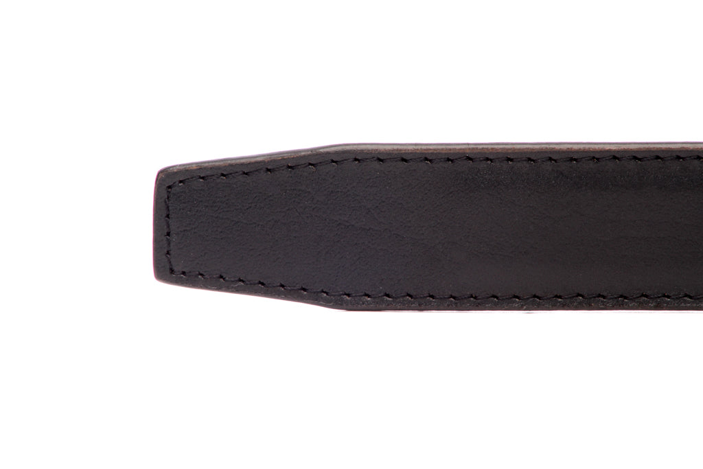 1.25" Black Buffalo Vegetable Tanned Leather Strap - Anson Belt & Buckle