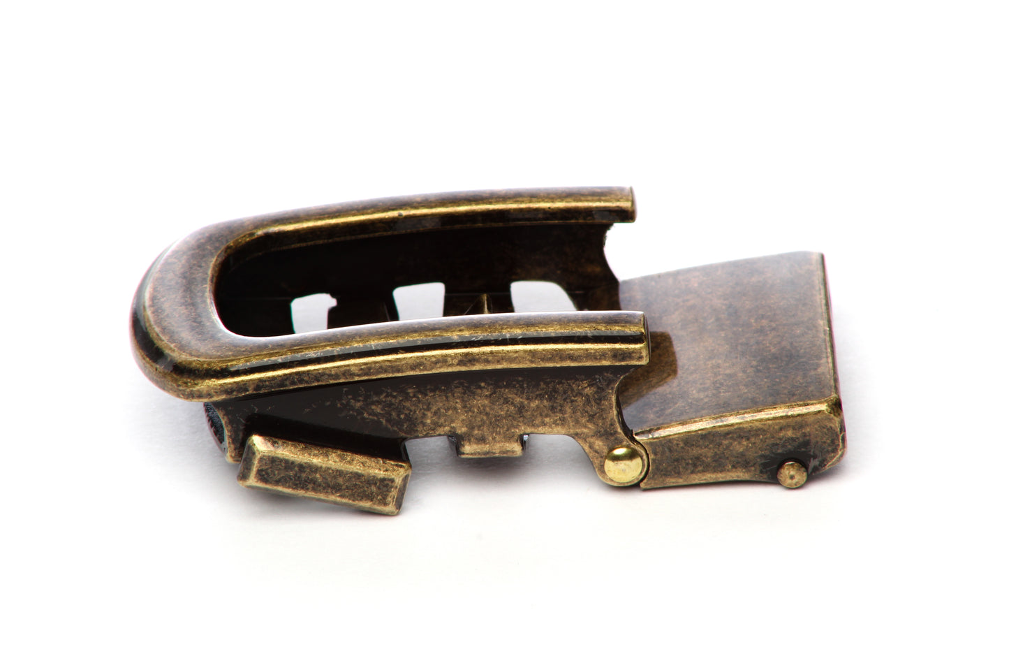 1.25" Traditional with a Curve in Antiqued Gold - Anson Belt & Buckle