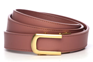 1.25 Rose Vegan Leather with Traditional Gold w/ Curve