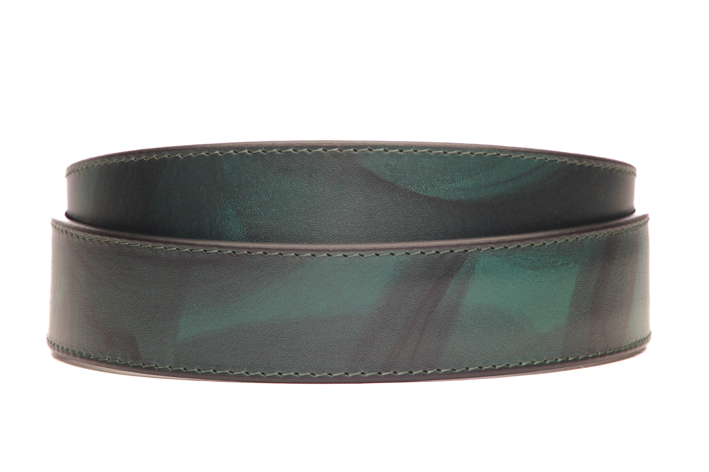 1.5" Evergreen Marbled Buffalo Leather Strap