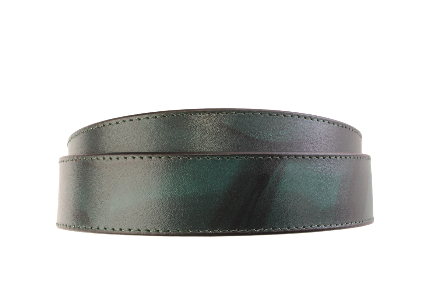 1.5" Evergreen Marbled Buffalo Leather Strap
