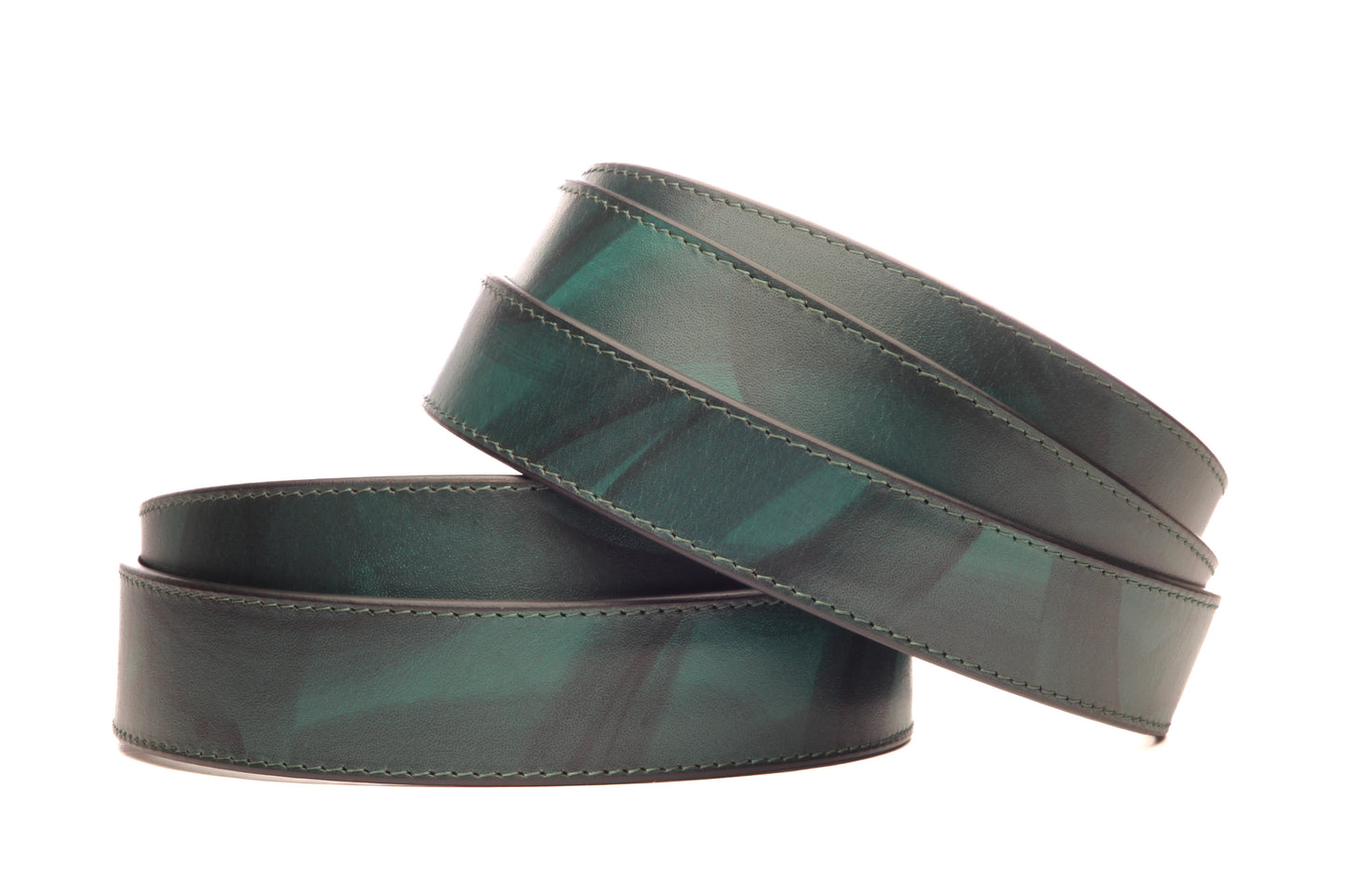 1.5" Evergreen Marbled Buffalo Leather Strap