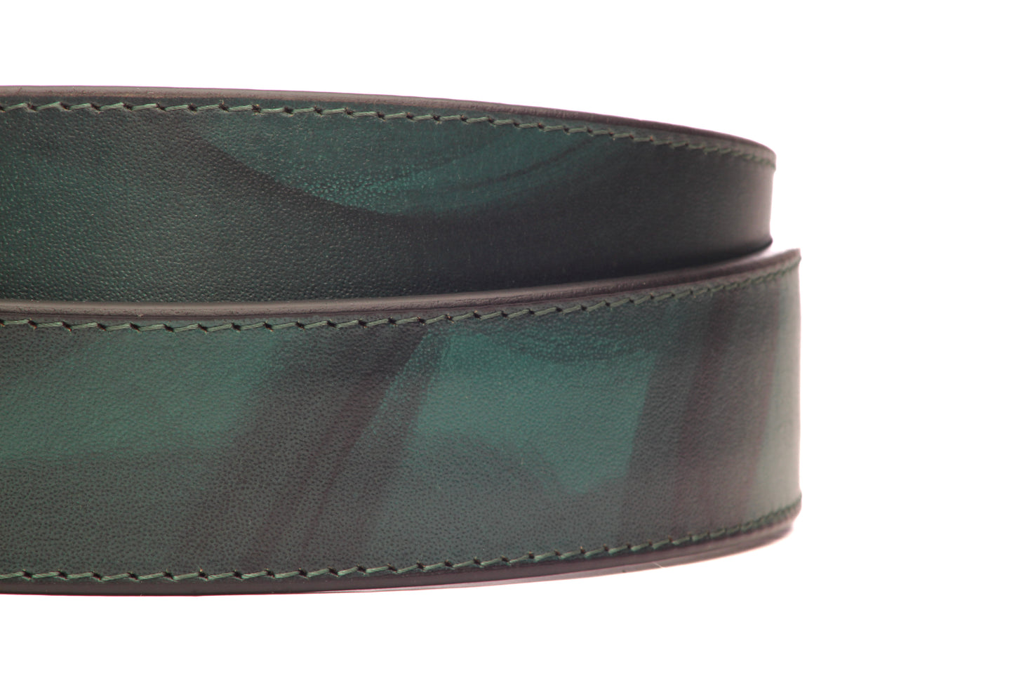 1.5" Evergreen Marbled Buffalo Leather Strap