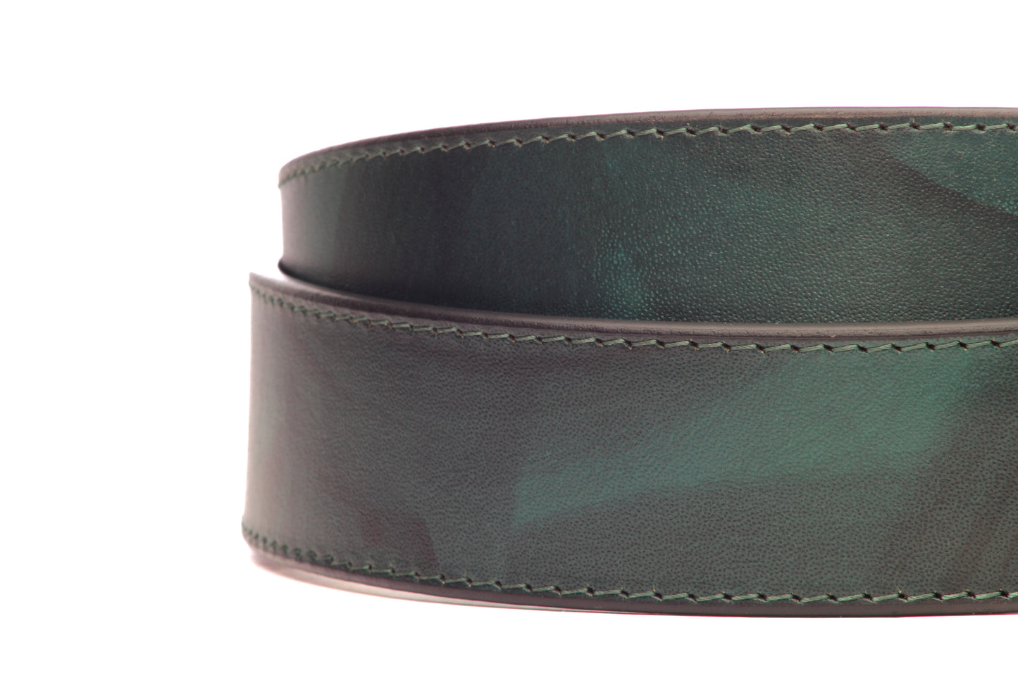 1.5" Evergreen Marbled Buffalo Leather Strap