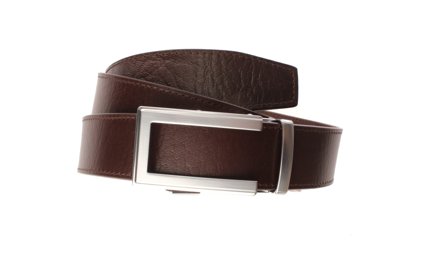 1.5" Brown Buffalo Vegetable Tanned Leather w/Traditional in Silver Buckle