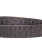 1.5" Smoke Grey Ostrich-Embossed Leather Strap - Anson Belt & Buckle